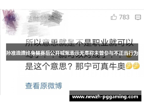 孙准浩遭终身禁赛后公开喊冤表示无辜称未曾参与不正当行为 孙准浩遭终身禁赛后公开喊冤表示无辜称未曾参与不正当行为